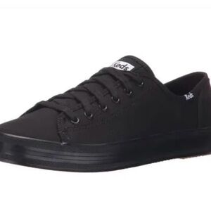 Black canvas Keds sneakers NWOT Wms Sz 8 All black lace up low profile tennies